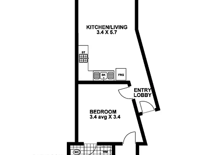 1/2-4 Bellevue Street, Surry Hills, Sydney CBD, 1 habitaciones, 1 baños, Apartment