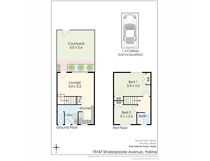 19/47 Shakespeare Avenue, Yokine, North East Perth, 2 침실, 1 욕실, Townhouse