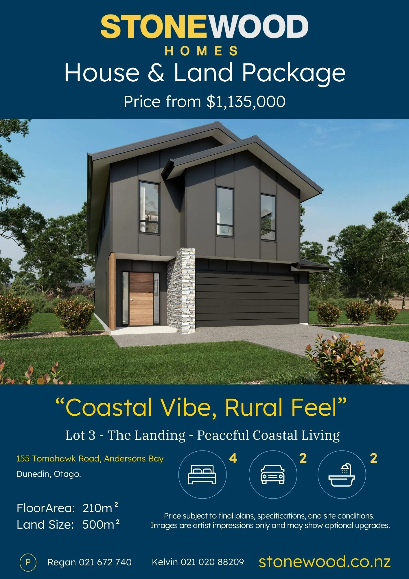 00 Tomahawk Road, Andersons Bay, Dunedin City, 3 Bedrooms, 2 Bathrooms, House