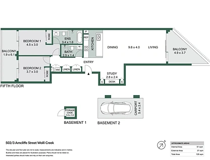 502/3 Arncliffe Street, Wolli Creek, NSW 2205, 2 Kuwarto, 2 Banyo, Unit