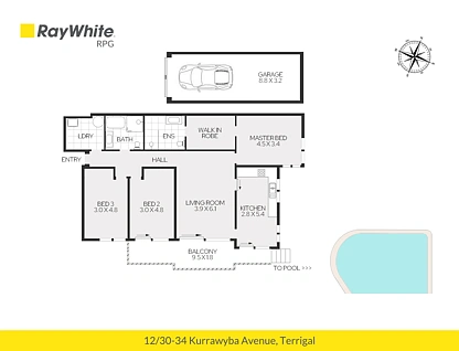 12/30-34 Kurrawyba Avenue, Terrigal, Central Coast, 3 Bedrooms, 2 Bathrooms, Apartment