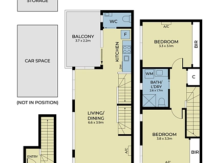 1/4 Shuter Street, Moonee Ponds, North Melbourne, 2 habitaciones, 1 baños, Apartment