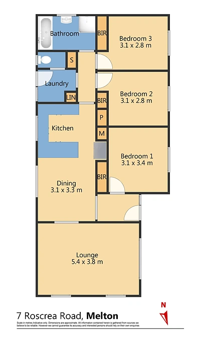 7 Roscrea Road, Melton, VIC 3337, 3房, 1浴, House