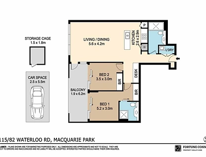 A115/82 Waterloo Road, Macquarie Park, Upper North Shore, 2 rūma, 2 rūma horoi, Apartment