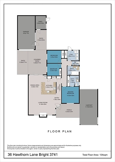 36 Hawthorn Lane, Bright, VIC 3741, 3房, 2浴, House