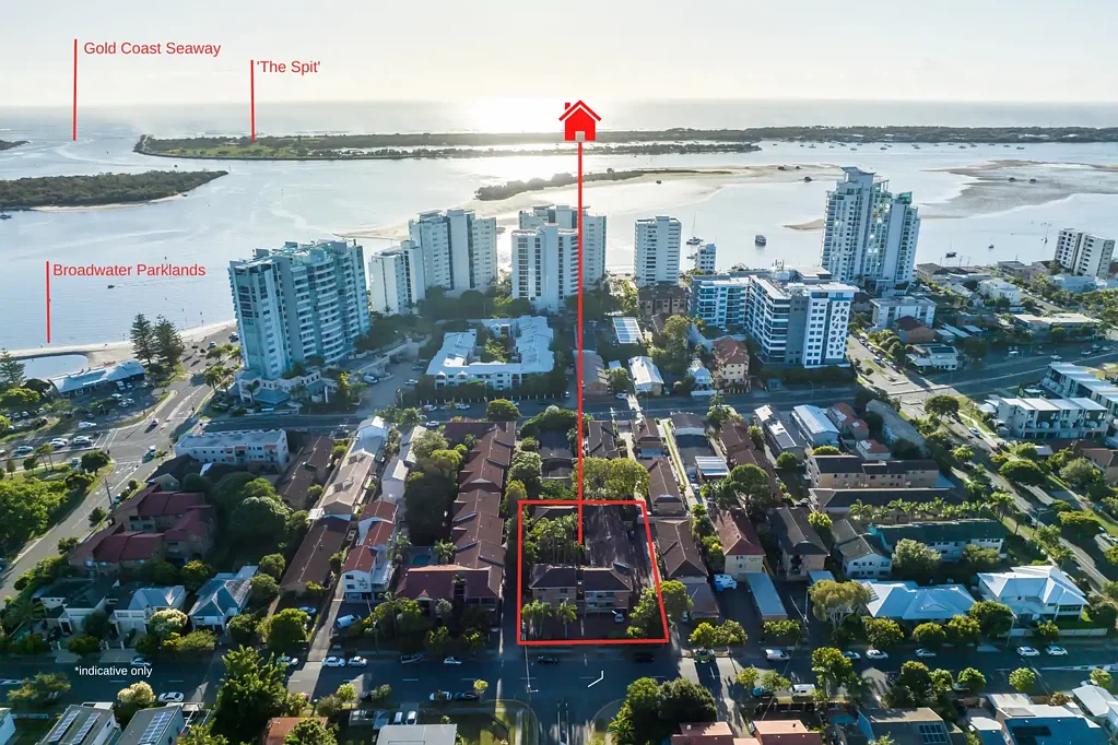 Refreshed Top Floor Unit- 1 Block from the Broadwater!