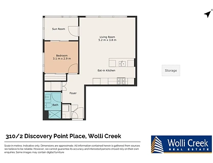 310/2 Discovery Point Place, Wolli Creek, NSW 2205, 1房, 1浴, Apartment