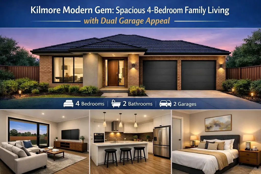 Kilmore 4બેડરૂમ Kilmore Modern Gem: Spacious 4‑Bedroom Family Living with Dual Garage Appeal