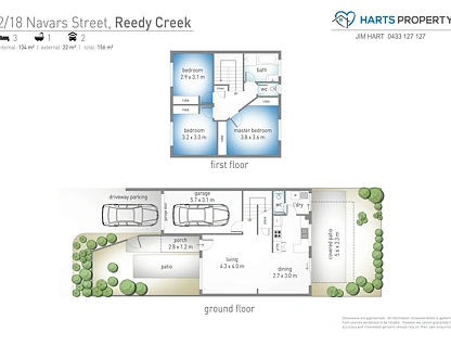 2/18 Navars Street, Reedy Creek, Gold Coast, 3 phòng ngủ, 1 phòng tắm, Townhouse