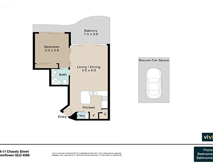 118/9-11 Chasely Street, Auchenflower, Brisbane Western Region, 1 ห้องนอน, 1 ห้องน้ำ, Apartment