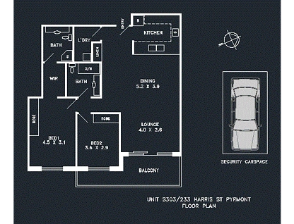 S303/233 Harris Street, Pyrmont, Sydney CBD, 2 habitaciones, 2 baños, Apartment