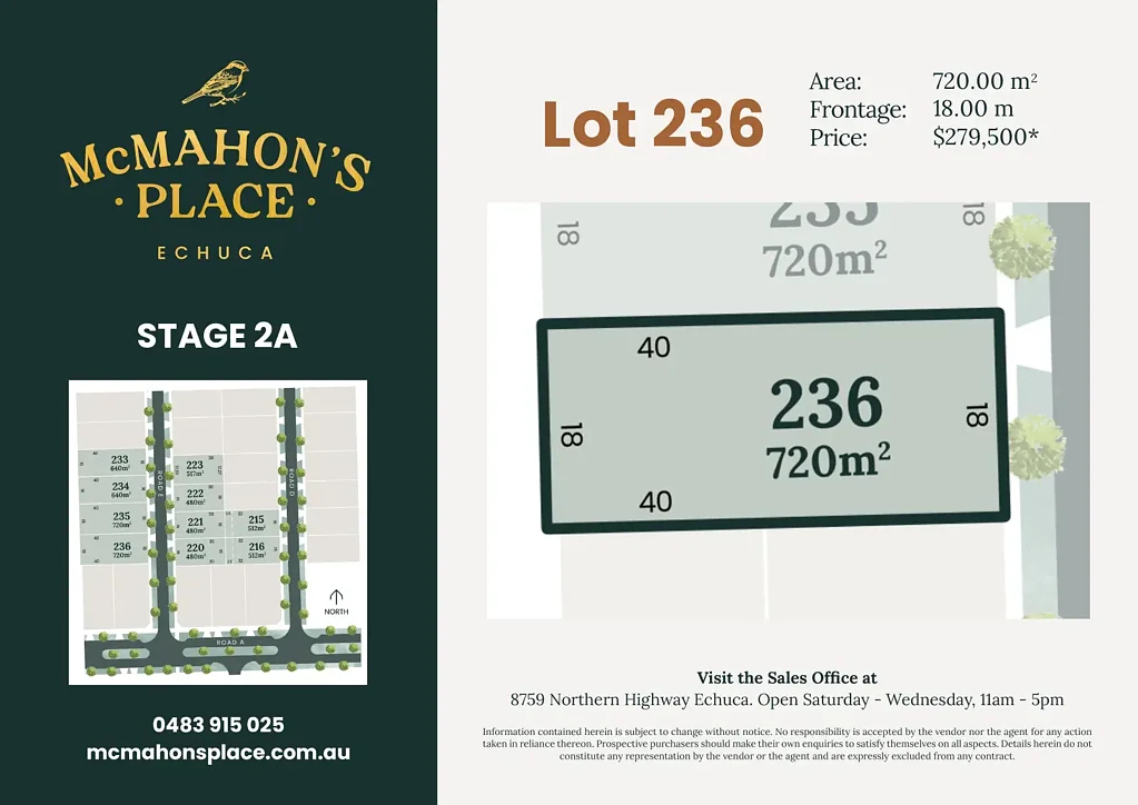 Echuca McMahons Place Echuca – Land for sale