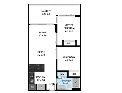 313/123 Pelham Street, Carlton, Melbourne CBD, 2 phòng ngủ, 1 phòng tắm, Apartment