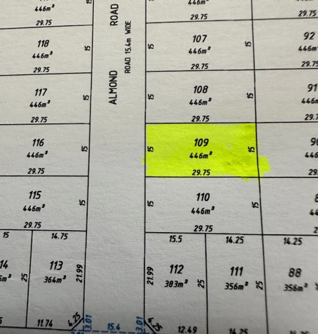 Southern River Lot 109 Almond Road Southern River,  446 Sqm with  15 m frontage for only $485,000 .
