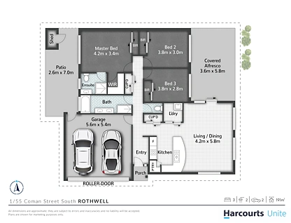 1/55 Coman Street South, Rothwell, Brisbane - Northern Region , 3部屋, 2バスルーム, Apartment