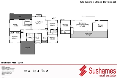 126 George Street, Devonport, TAS 7310, 4 Bedrooms, 3 Bathrooms, House
