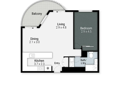 7/219 Surf Parade, Surfers Paradise, Gold Coast, 1部屋, 1バスルーム, Apartment