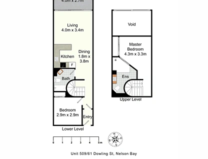 509/61 Dowling Street, Nelson Bay, Hunter, 2 chambres, 2 salles de bain, Apartment