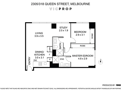 2305/318 Queen Street, Melbourne, VIC 3000, 2 ਕਮਰੇ, 2 ਬਾਥਰੂਮ, Apartment
