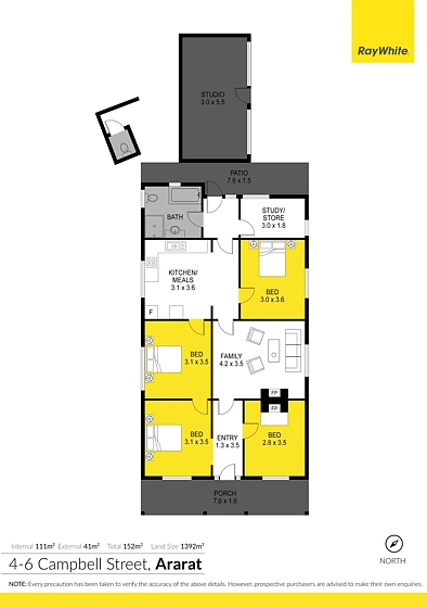 4-6 Campbell Street, Ararat, VIC 3377, 4房, 1浴, House