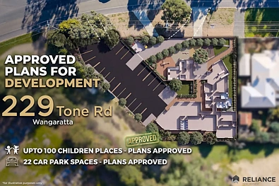 Wangaratta Rare 100-Place Planning Approved Childcare Development – 50% Construction Complete | Wangaratta VIC