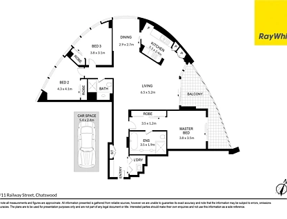 707/11 Railway Street, Chatswood, Lower North Shore, 3 phòng ngủ, 2 phòng tắm, Unit