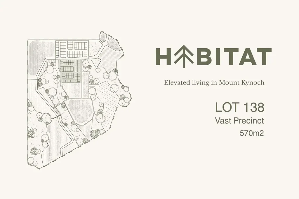 Mount Kynoch 朝西地块 570平米 宽19米 靠近社区公园 庭院景观 规划便利设施 总体规划社区 Habitat Mt Kynoch - 570m2 Allotment