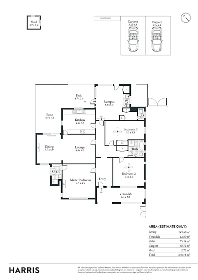 फ्लोर प्लान - 17 Rheims Street, Broadview, SA 5083