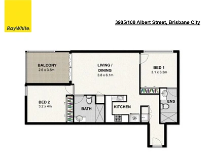 3905/108 Albert Street, Brisbane City, Brisbane - Inner City Region, 2房, 2浴, Apartment