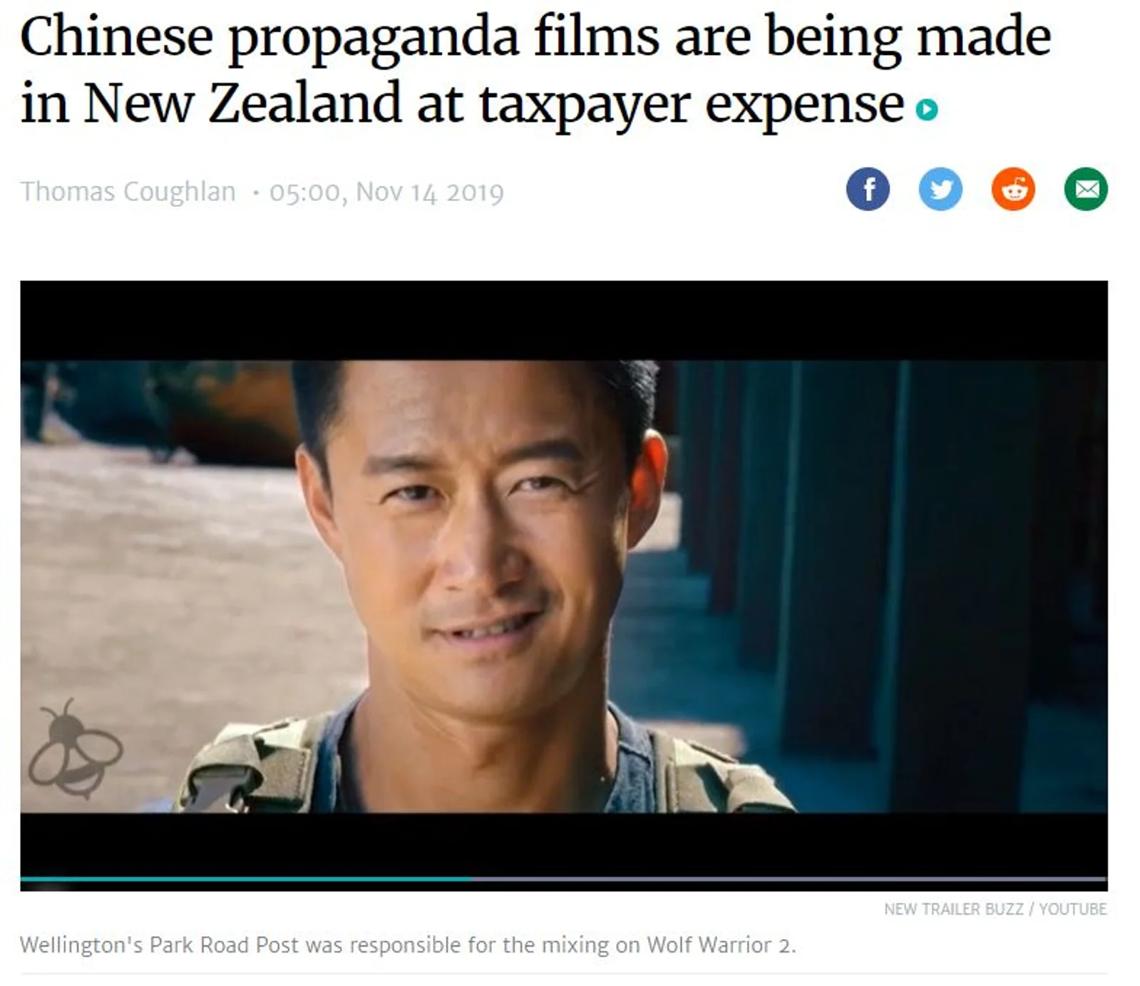 “犯中华者，虽远必诛！”新西兰政府补贴《战狼2》，反华教授坐不住了...