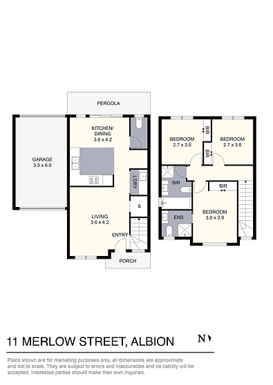 11 Merlow Street, Albion, VIC 3020, 3房, 2浴, Townhouse