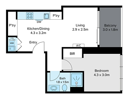 416/450 St Kilda Road, Melbourne, Melbourne CBD, 1 ห้องนอน, 1 ห้องน้ำ, Apartment