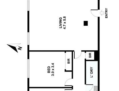 49/24-38 Little Bourke Street, Melbourne, Melbourne CBD, 2 침실, 1 욕실, Apartment