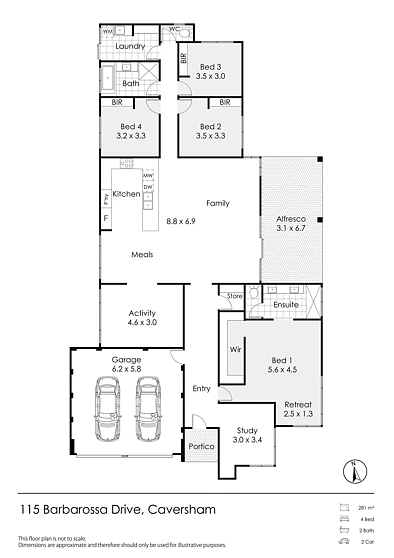 115 Barbarossa Drive, Caversham, WA 6055, 4 Bedrooms, 2 Bathrooms, House
