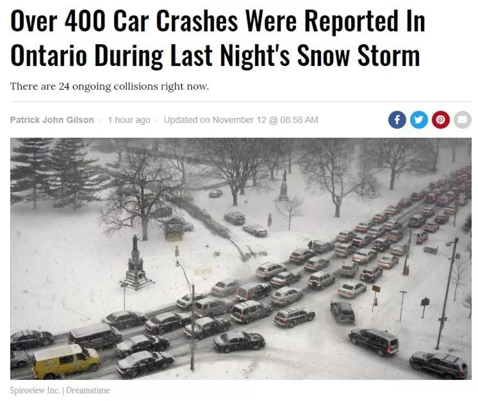 暴雪酿400多起车祸！明天GTA再迎30cm降雪！有人却玩疯了...