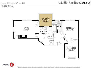 11/48 King Street, Ararat, VIC 3377, 2房, 1浴, Unit