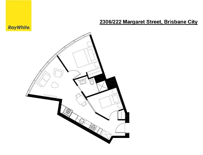 2306/222 Margaret Street, Brisbane City, Brisbane - Inner City Region, 2部屋, 1バスルーム, Apartment
