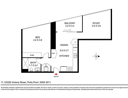 1112/226 Victoria Street, Potts Point, Sydney CBD, 1 phòng ngủ, 1 phòng tắm, Apartment