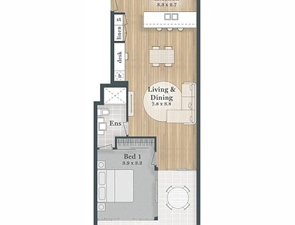 4309/219-221 Bloomfield Street, Cleveland, Redland City Region, 1 habitaciones, 1 baños, Apartment