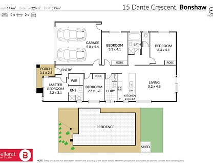 15 Dante Crescent, Bonshaw, Ballarat, 4房, 2浴, House
