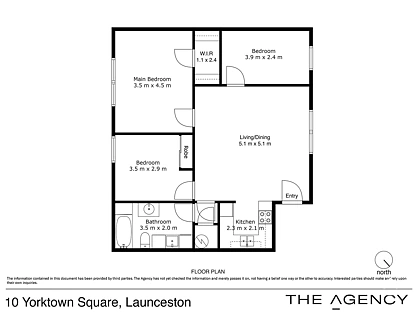 Unit 10 York Town Square, Launceston, Launceston and North East, 3 chambres, 1 salles de bain, Apartment