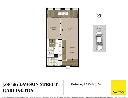 308/181 Lawson Street, Darlington, Sydney CBD, 1 ਕਮਰੇ, 1 ਬਾਥਰੂਮ, Apartment