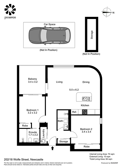 202/18 Wolfe Street, Newcastle, NSW 2300, 2 slaapkamers, 2 badkamers, Apartment