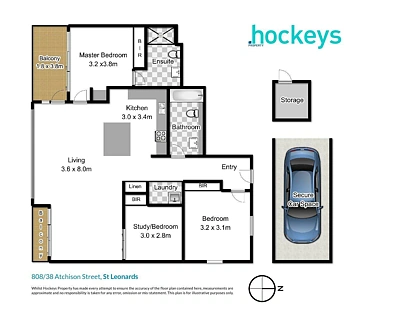 808/38 Atchison Street, St Leonards, Lower North Shore, 3 habitaciones, 2 baños, Apartment
