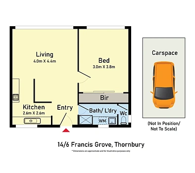14/6 Francis Grove, Thornbury, VIC 3071, 1房, 1浴, Apartment