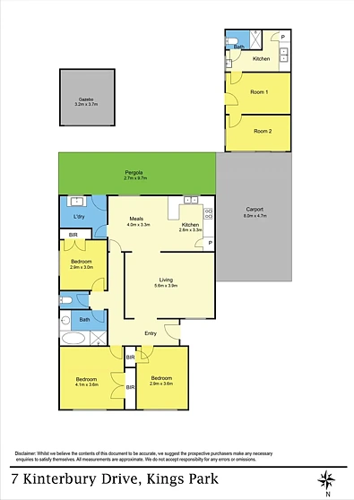 फ्लोर प्लान - 7 Kinterbury Drive, Kings Park, VIC 3021