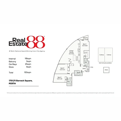 1701/11 Barrack Square, Perth, WA 6000, 3 slaapkamers, 3 badkamers, Apartment