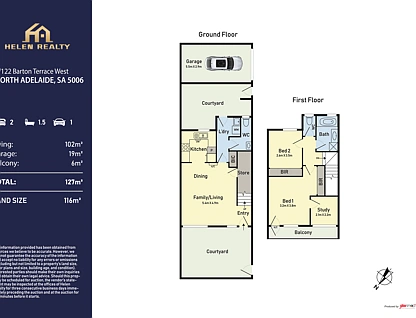 3/122 Barton Terrace West, North Adelaide, Adelaide CBD, 2 chambres, 1 salles de bain, Unit