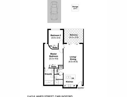 114/2-8 James Street, Carlingford, Parramatta (Northwest suburbs), 2 ห้องนอน, 2 ห้องน้ำ, Apartment
