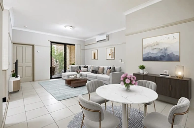 Westmead 2房 开放平面客厅 阁下车位 2卧带储物 主卧通庭院 大型庭院 公共家庭区 阁下厨房 瓷砖木地板 近公园学校 交通便利 Villa style living with own big courtyard